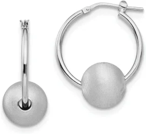 Real 925 Sterling Silver Radiant Essence Brushed and Hoop Earrings - 28mm x 23mm