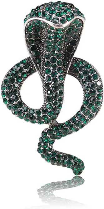 Retro Cobra Snake Lapel Brooch Pin Cubic Zirconia Rhinestone Animal Pins Clip Collar Shawl Jackets Dress Suit Backpacks Badge Brooches Pins for Women Girls Men Fashion Jewelry Gifts Birthday