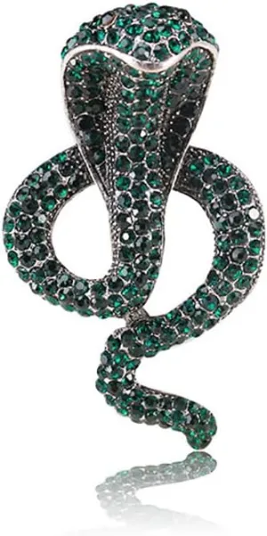 Retro Cobra Snake Lapel Brooch Pin Cubic Zirconia Rhinestone Animal Pins Clip Collar Shawl Jackets Dress Suit Backpacks Badge Brooches Pins for Women Girls Men Fashion Jewelry Gifts Birthday