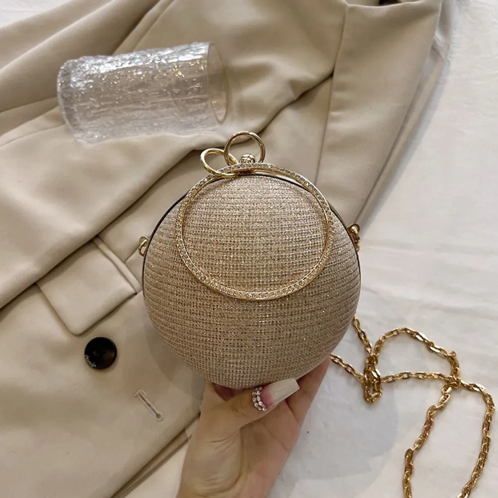 Rhinestone 3D Clutch with Shoulder Chain
