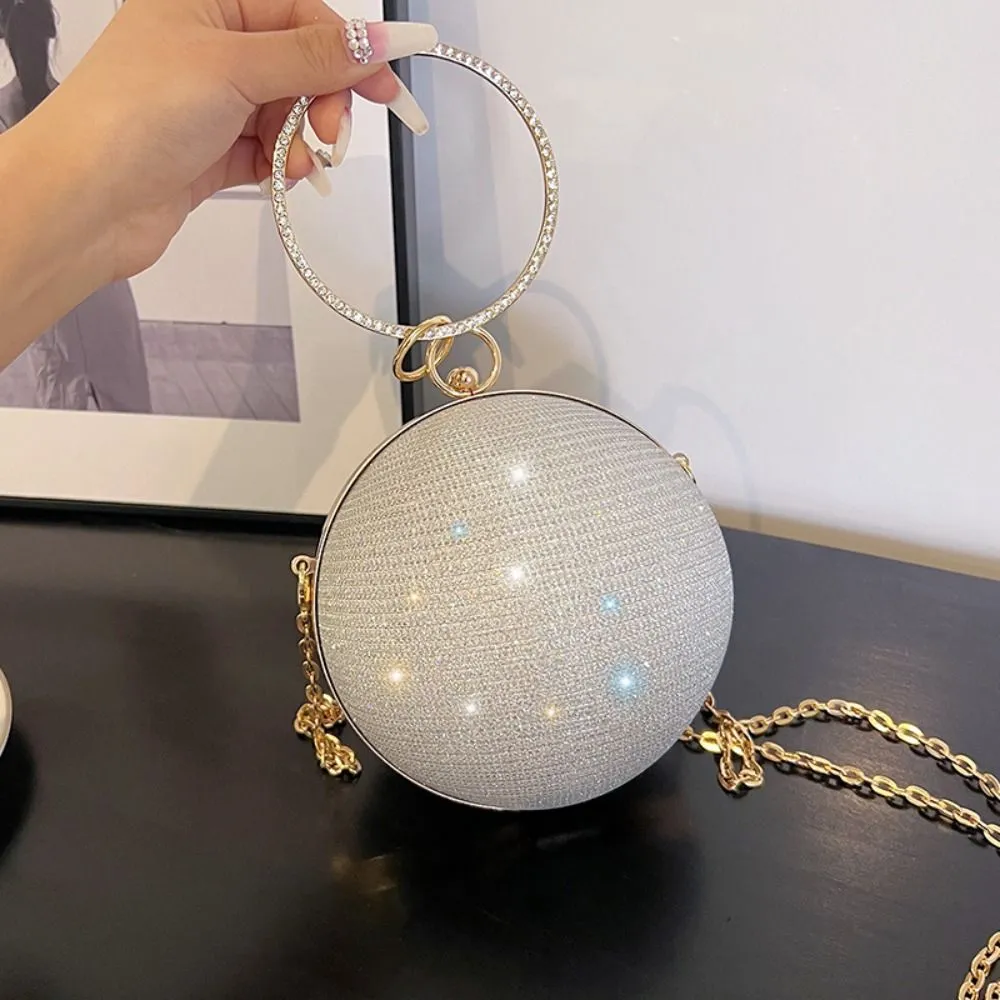 Rhinestone 3D Clutch with Shoulder Chain