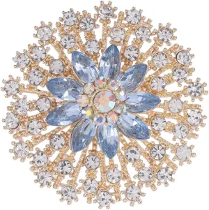 Rhinestone Crystal Flower Brooch Pin Sparkling Large Crystal Sunflower Brooch Vintage Floral Lapel Pins Rhinestone Flower Bouquet Broochs Rose Snowflake Broochs Wedding Bridal Dress Jewelry for Women