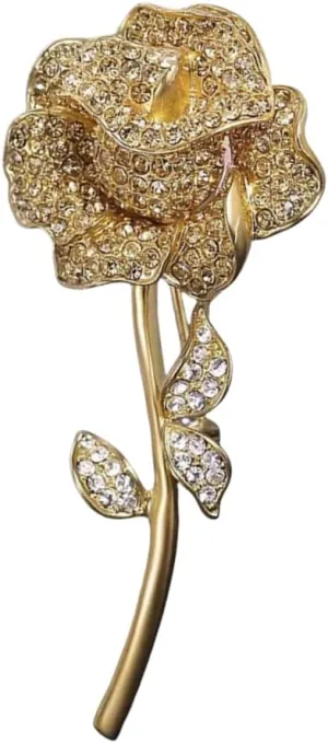 Rhinestone Flower Brooch Pin for Women Clear Crystal Cluster Brooches Lapel Pins Red Yellow Birthstone Floral Dress Accessories Badge Suit Collar Decoration Luxury Jewelry Gift for Christmas Wedding