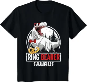 Ring Bearer Saurus T Rex Wedding Kids Boys Ring Bearer T-Shirt
