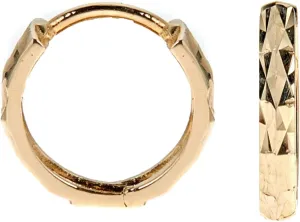 Ritastephens 14k Solid Gold Shiny Diamond-cut Huggies Earrings Hoops 2x12 Mm (Yellow or White)