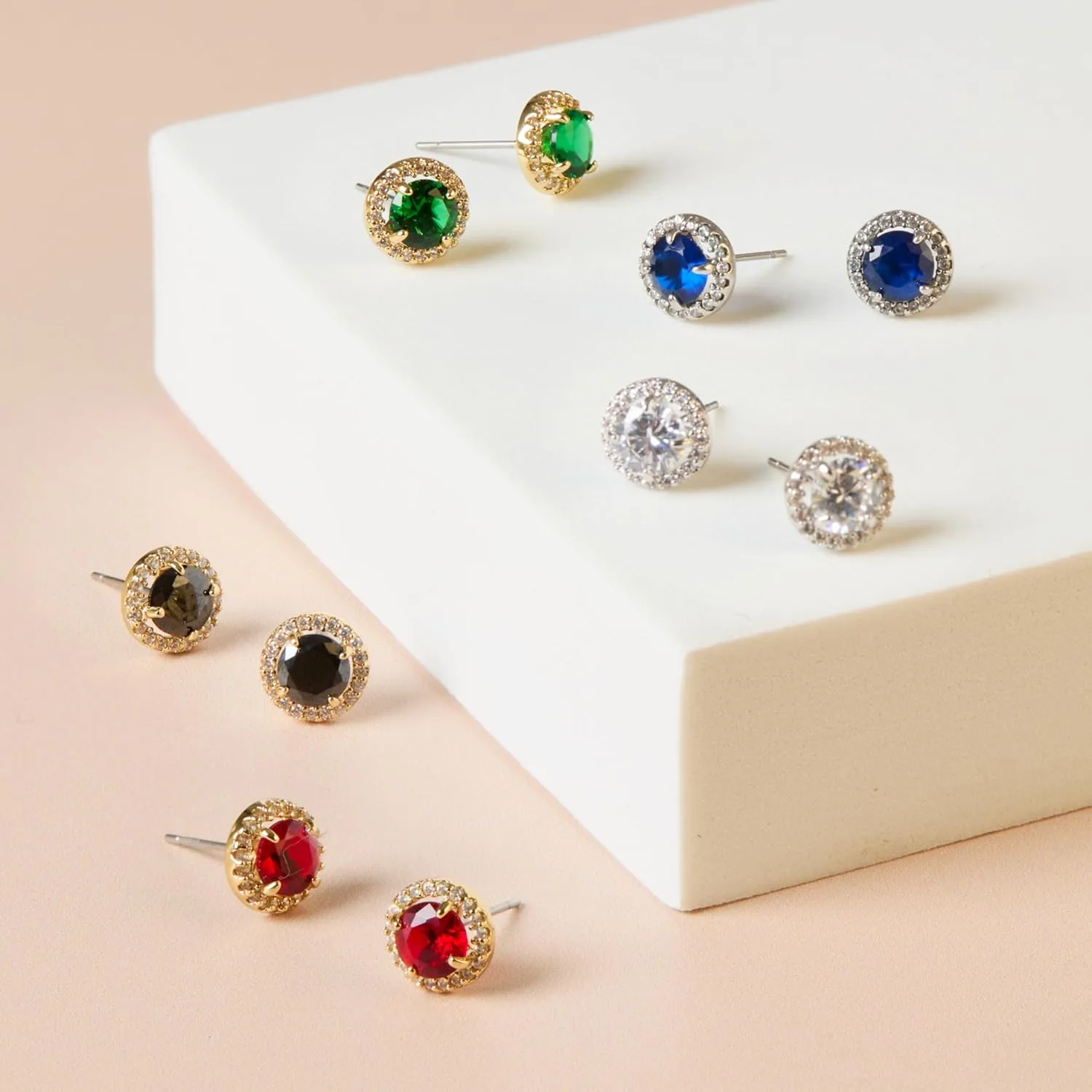 Rocksbox Kate Studs - Cubic Zirconia Pave - High Polish Plating - Premium Quality Jewelry - 9mm