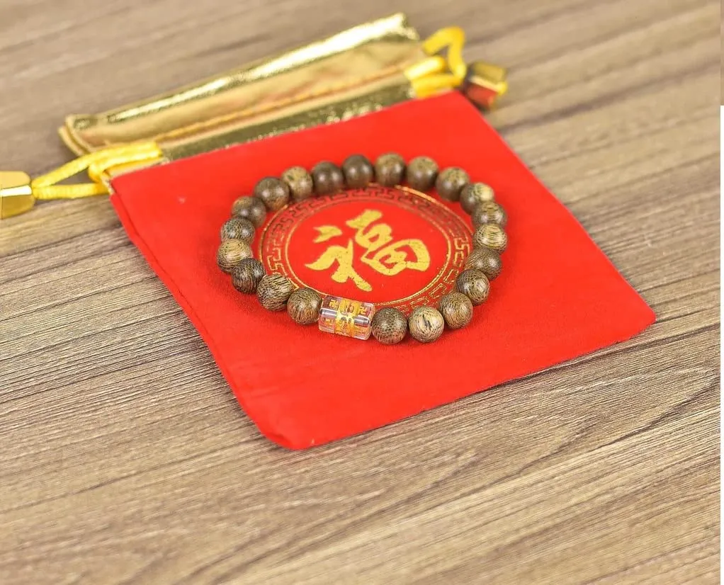 Round Agarwood Ring with Pearl Pillars OMANI, Original Wild Real Vietnamese Agarwood Aquilaria Bracelet Prayer Beads 10mm, Agarwood Necklace, Men Women Bracelet (Green Charm)