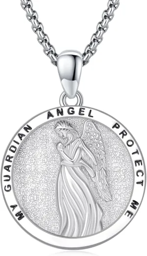 Saint Michael/St Joseph/Virgin Mary Necklace 925 Sterling Silver Patron Saint Medals Amulet Necklace Protection Jewelry Religious Gifts for Men Women