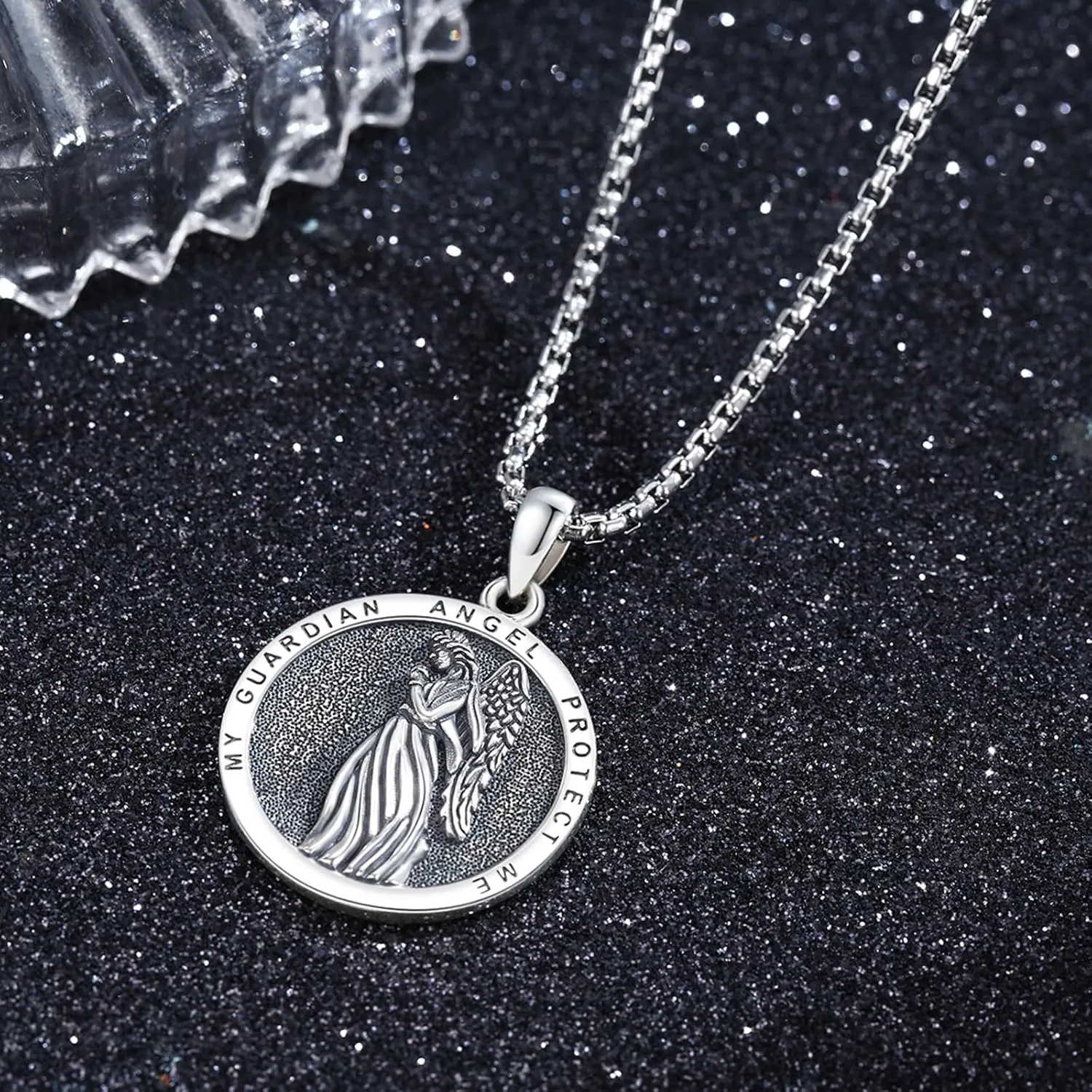 Saint Michael/St Joseph/Virgin Mary Necklace 925 Sterling Silver Patron Saint Medals Amulet Necklace Protection Jewelry Religious Gifts for Men Women