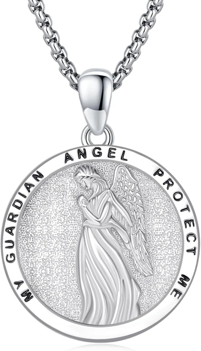 Saint Michael/St Joseph/Virgin Mary Necklace 925 Sterling Silver Patron Saint Medals Amulet Necklace Protection Jewelry Religious Gifts for Men Women