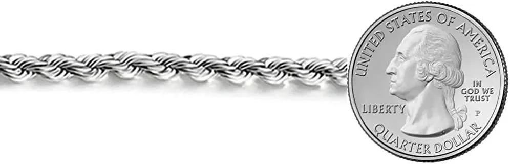 Savlano 925 Sterling Silver 6mm Solid Italian Rope Diamond Cut Twist Link Chain Necklace with Gift Box for Men & Women - Made in Italy