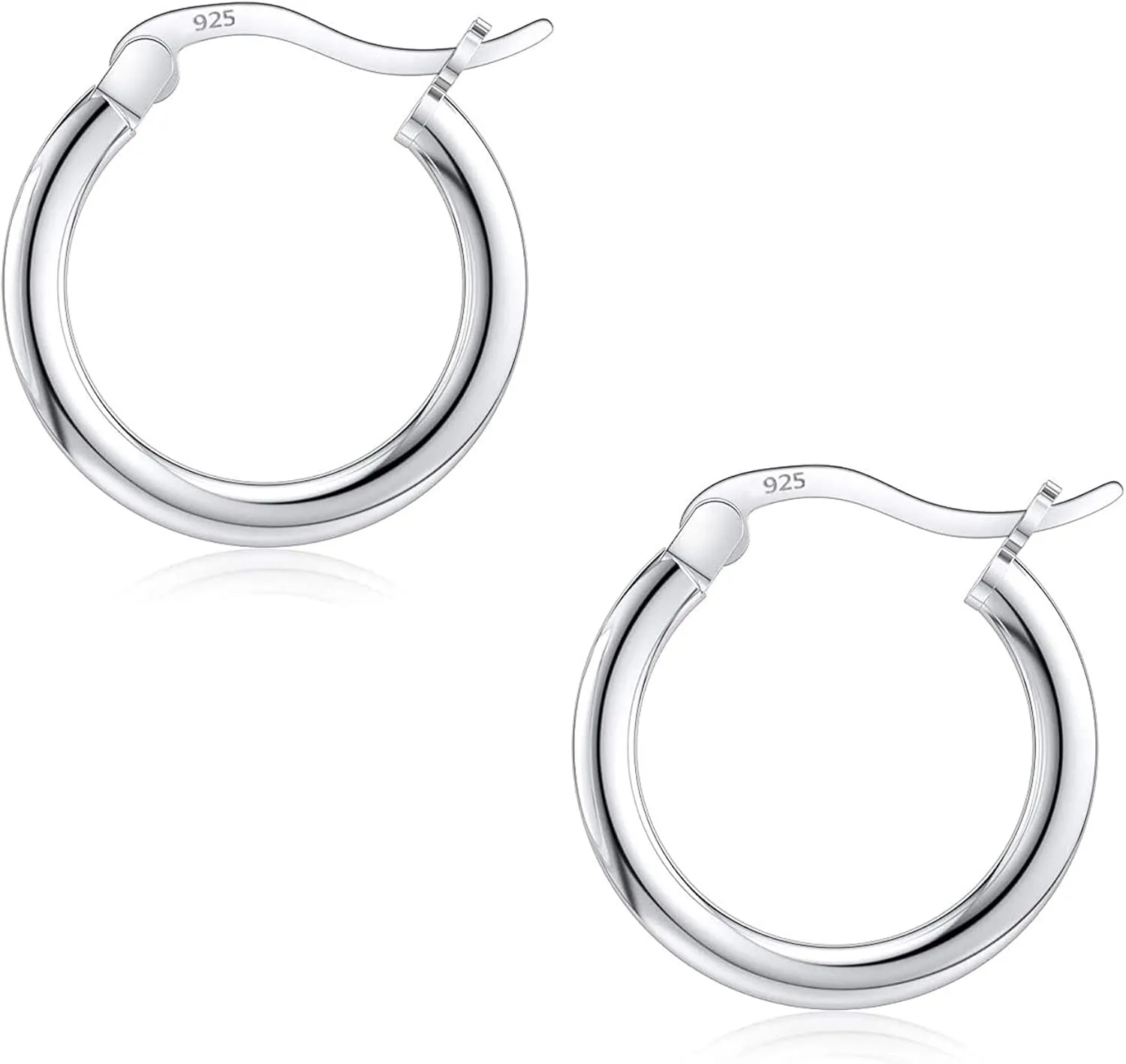 Savlano 925 Sterling silver Round Hoop Earrings for Women & Men Comes in 10MM-25MM