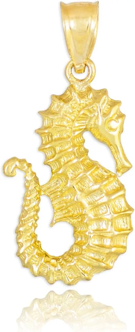 Sea Life Collection 14k Yellow Gold Seahorse Pendant
