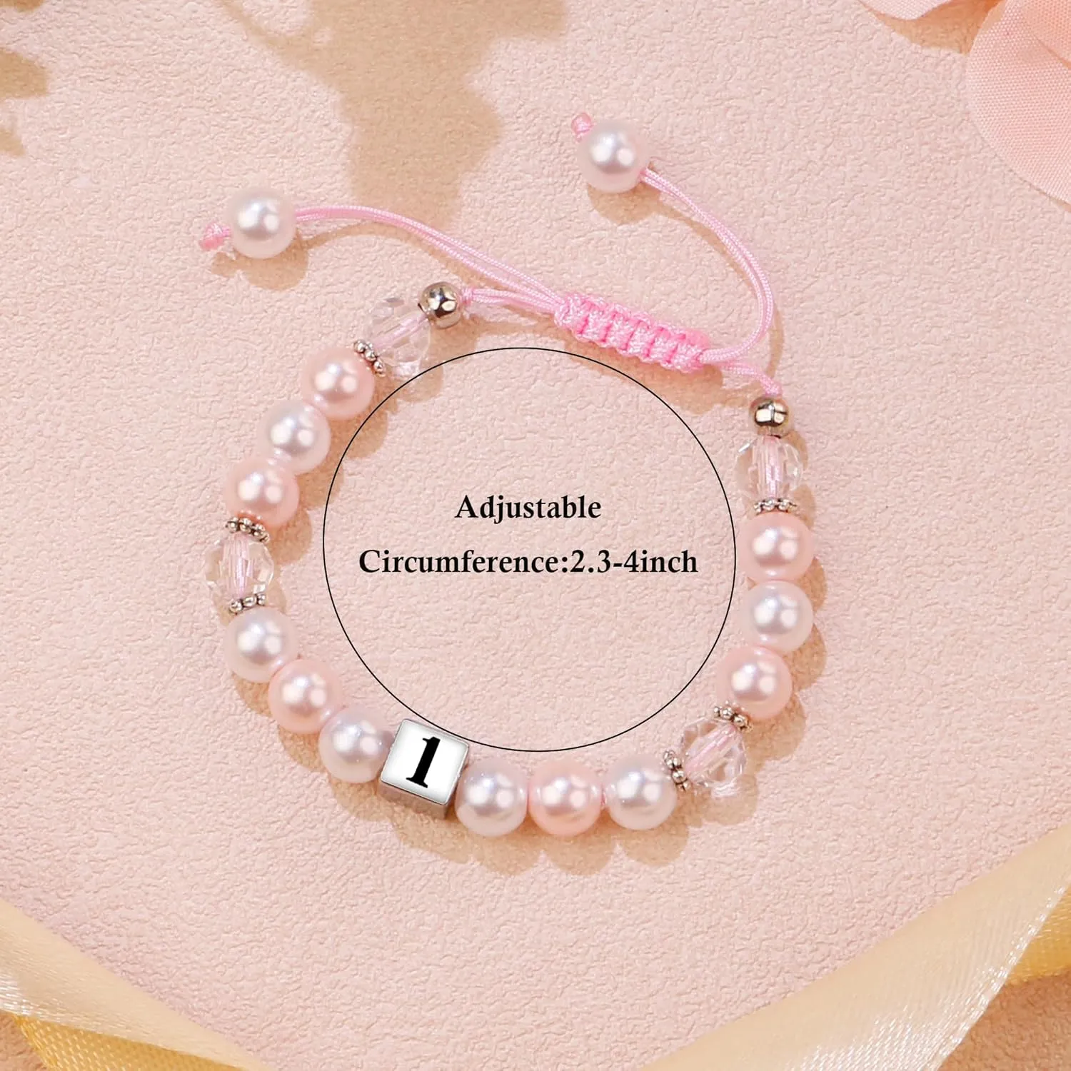 Sereney Birthday Gifts for Girls, Beaded Bracelets as 1 3 4 5 6 7 8 9 10 11 Year Old Birthday Gift, Adjustable Stone Pearl Bracelet as Happy Birthday Gifts for Daughter Granddaughter Niece Girls