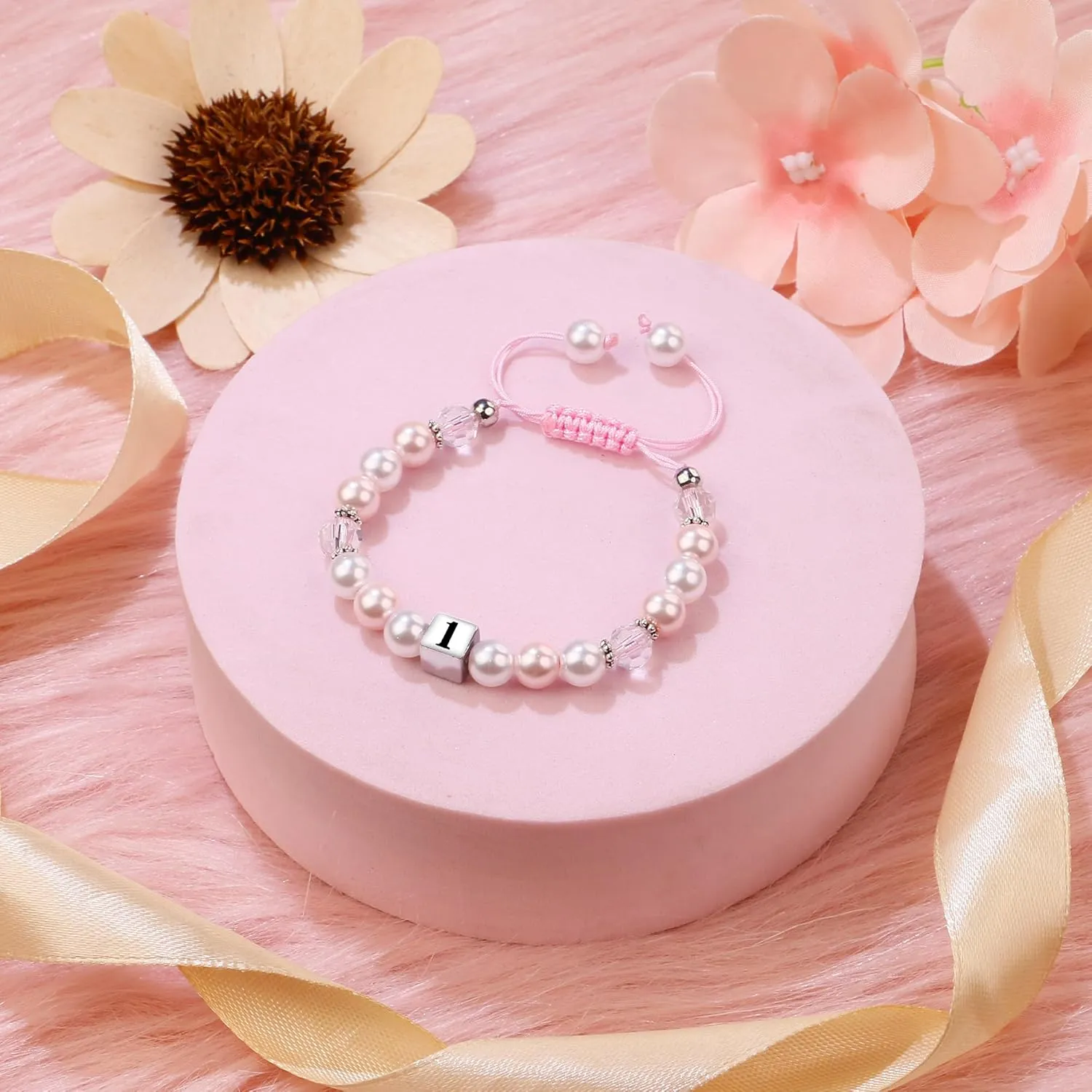 Sereney Birthday Gifts for Girls, Beaded Bracelets as 1 3 4 5 6 7 8 9 10 11 Year Old Birthday Gift, Adjustable Stone Pearl Bracelet as Happy Birthday Gifts for Daughter Granddaughter Niece Girls
