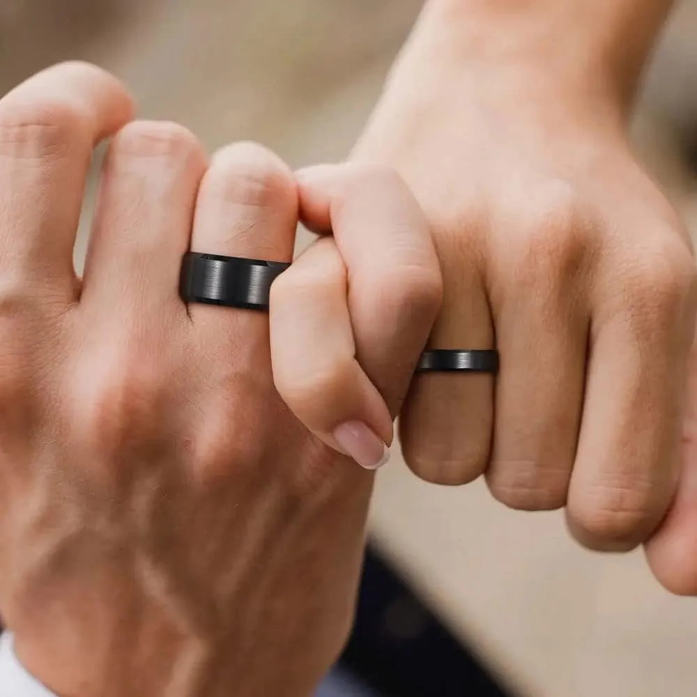 SHINYSO 4mm 6mm 8mm Tungsten Rings for Men Women Matte Finish Wedding Band Silver/Black Comfort Fit Size 5-13