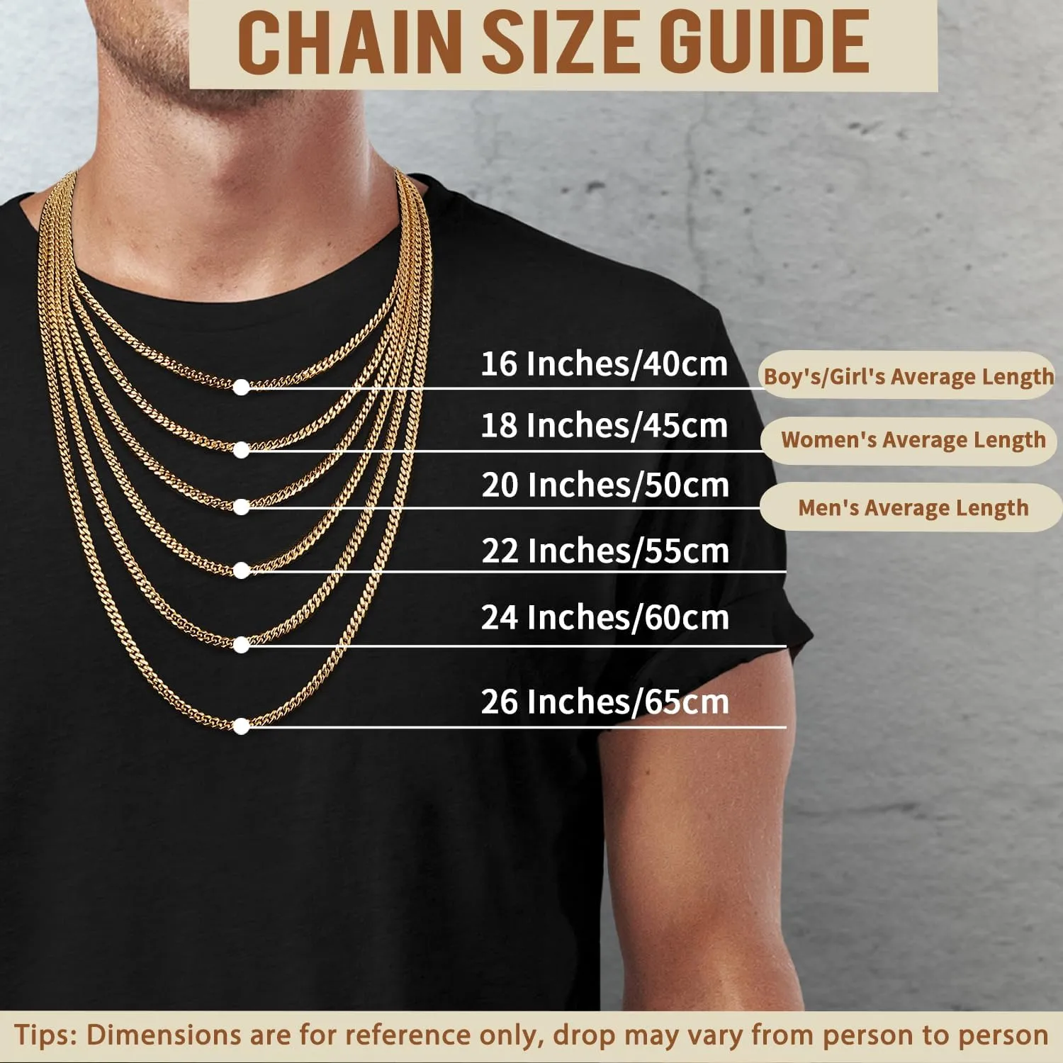 Solid 18K Over 925 Sterling Silver Chain for Men Women, 4mm Cuban Link Necklace, Hip-Hop & Cool Style, 16-26 Inch
