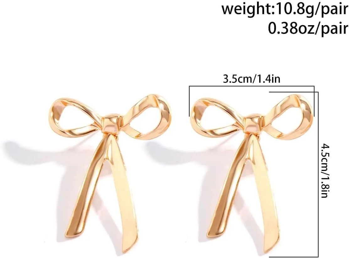 Sparkly Bow Earrings for Women Rhinestone Chain Tassel Earring Cute Ribbon Earrings Gold Silver Bow Knot Earring Crystal Fairy Teardrop Jewelry Perfect jewelry for Her