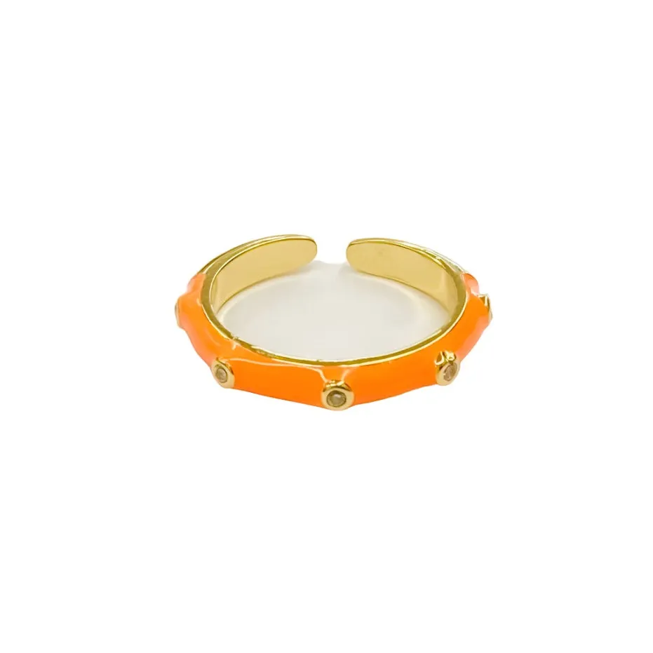 Spring Vibes Cubic Zirconia Enamel Ring