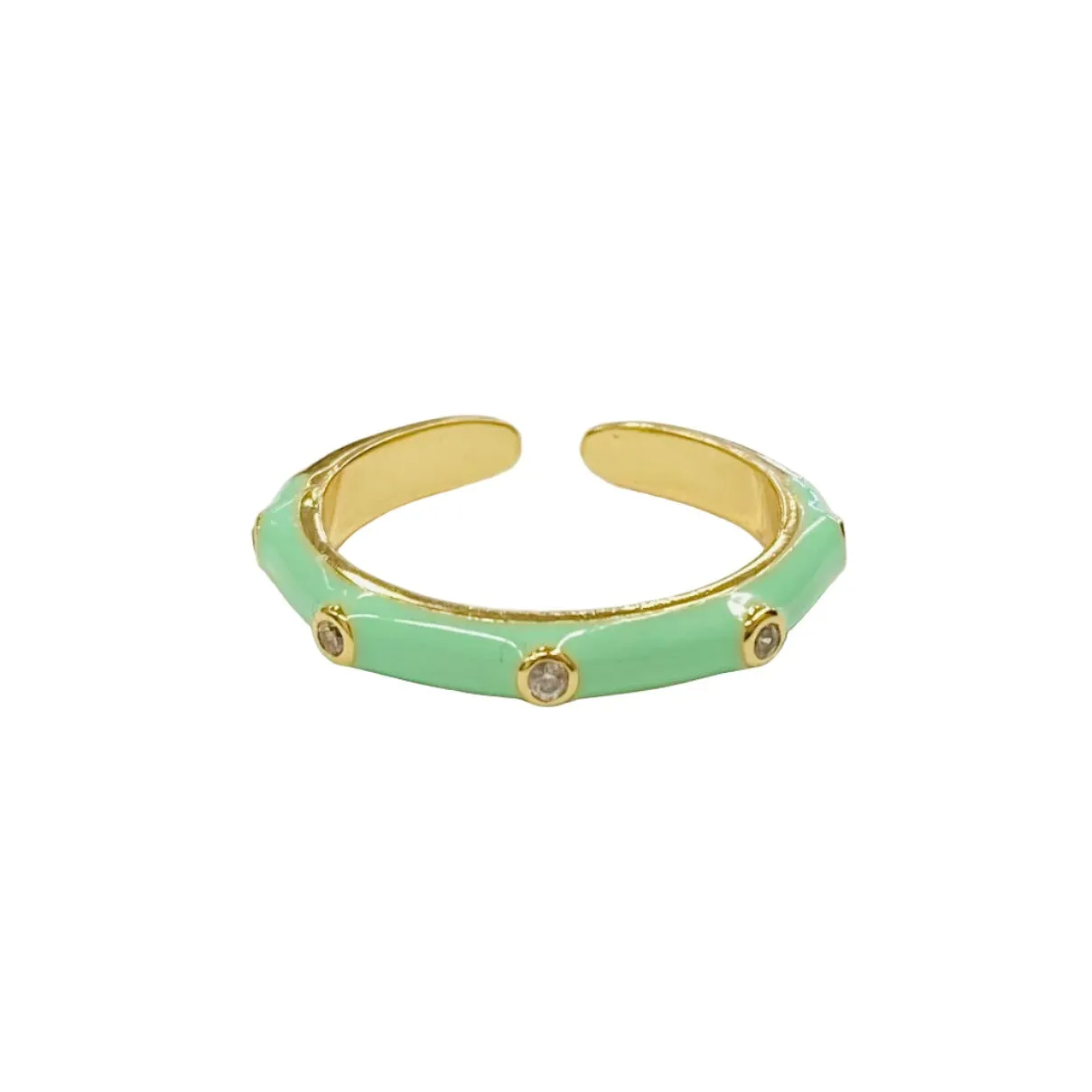 Spring Vibes Cubic Zirconia Enamel Ring