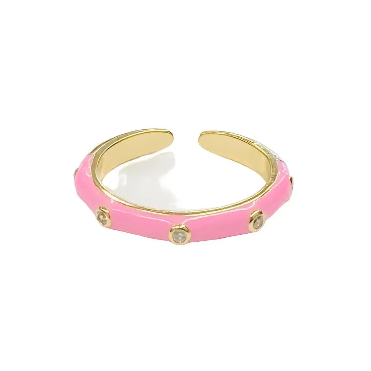 Spring Vibes Cubic Zirconia Enamel Ring