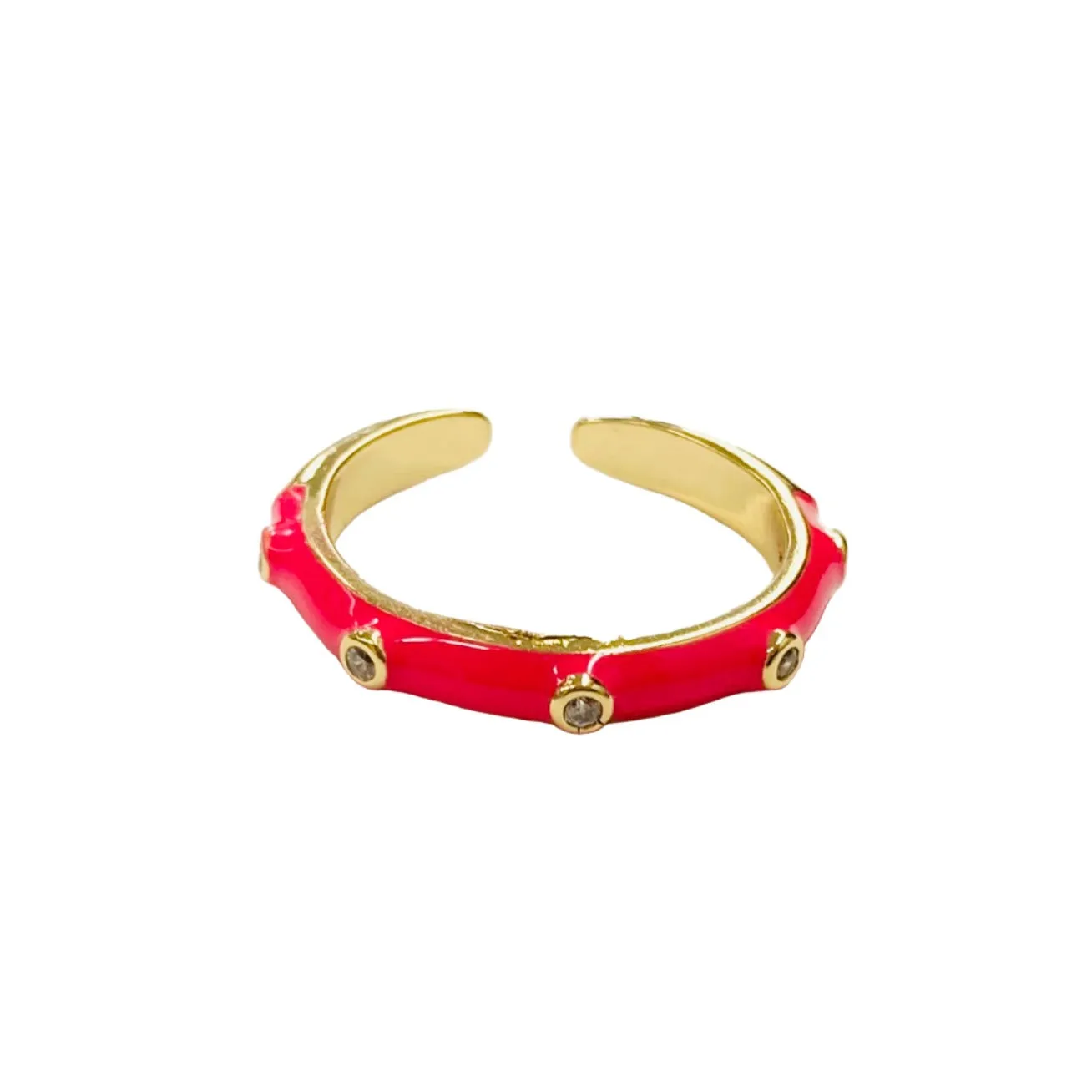 Spring Vibes Cubic Zirconia Enamel Ring