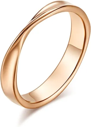 Stainless Steel Rings, Men's Promise Rings, Mobius Ring with Cubic Zirconia for Men