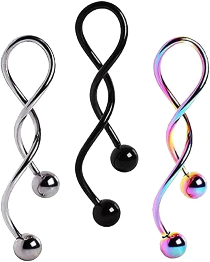Stainless Steel Spiral Earring Navel Rings Belly Ring Elegant Piercing Decor for Women