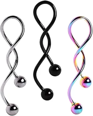 Stainless Steel Spiral Earring Navel Rings Belly Ring Elegant Piercing Decor for Women