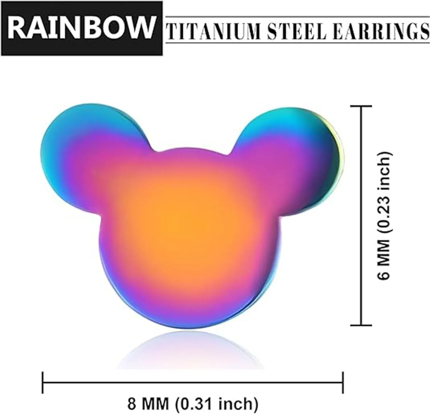Stainless Steel Tiny Mouse Silhouette Button Stud Post Earrings for women earrings studs hypoallergenic earring