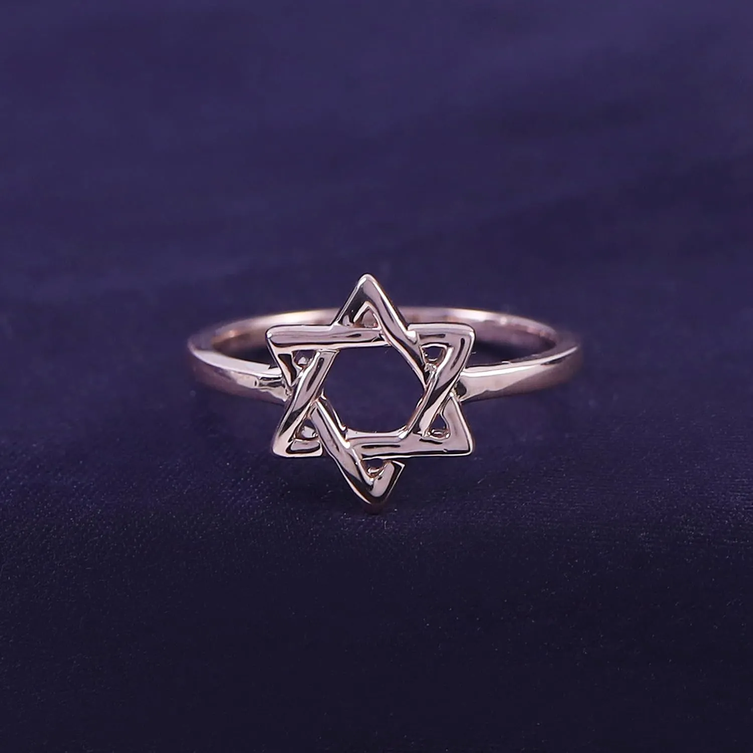 Star of David Jewish Magen Hebrew Shield Ring Star Symbol Ring 14k Gold Over Sterling Silver, Gift For Her
