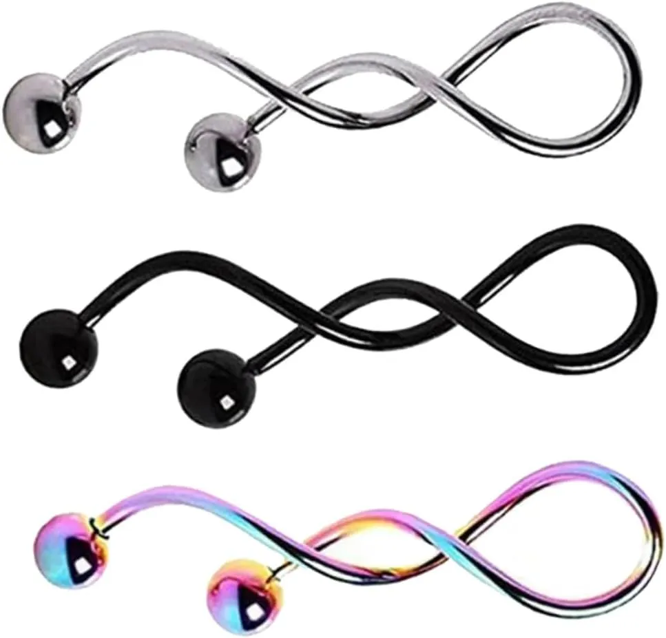 Steel Belly Button Rings Creative Spiral Earring Jewelry Set for Women