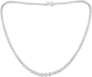Sterling Silver Round Diamond Chain Necklace (1/2 cttw, I-J Color, I2-I3 Clarity)