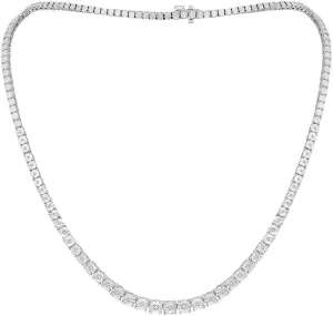 Sterling Silver Round Diamond Chain Necklace (1/2 cttw, I-J Color, I2-I3 Clarity)