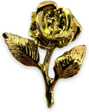 STOCKPINS Gold Rose Lapel Pin  Elegant Brooch for Mens Suits and Womens Accessories  Perfect for Mothers Day, Valentines Day, and Weddings