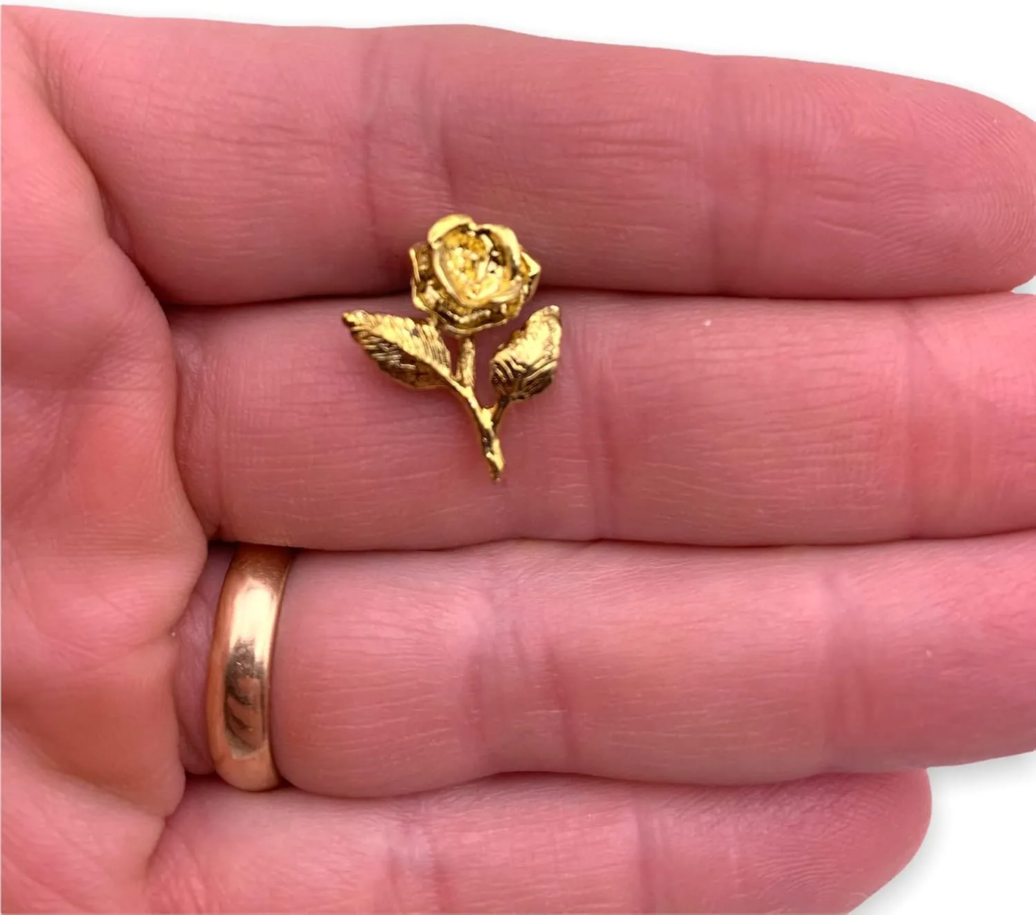 STOCKPINS Gold Rose Lapel Pin  Elegant Brooch for Mens Suits and Womens Accessories  Perfect for Mothers Day, Valentines Day, and Weddings