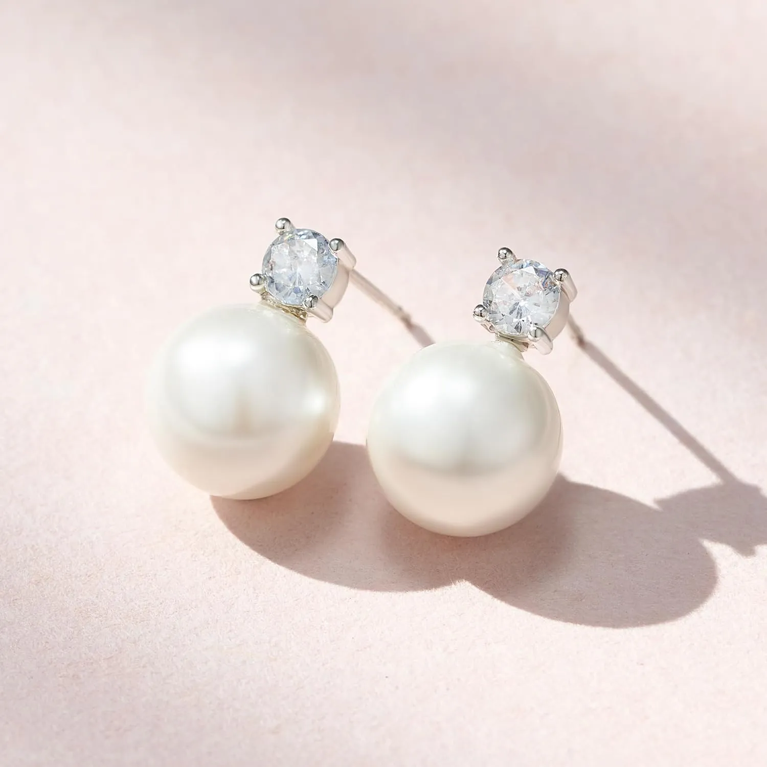 SWEETV Classical Pearl Dangle Drop Earrings for Women, Pearl Hook Earrings, Wedding Bridal Earrings for Brides Bridesmaids,Prom Jewelry Gifts