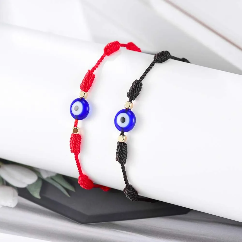 Tarsus (Ver.3) Evil Eye 7 Knot Lucky Bracelets Adjustable Red String Amulet for Women Men