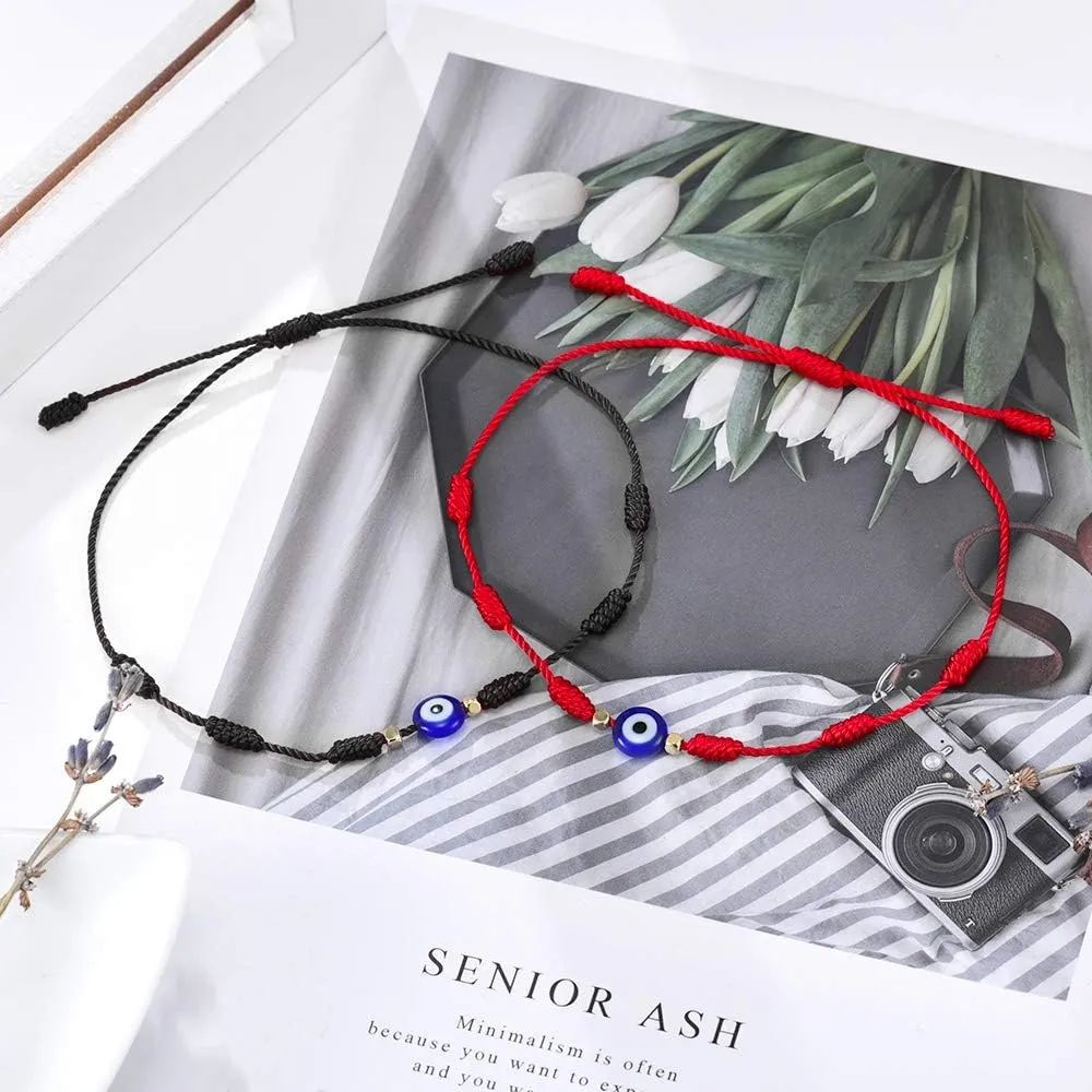 Tarsus (Ver.3) Evil Eye 7 Knot Lucky Bracelets Adjustable Red String Amulet for Women Men