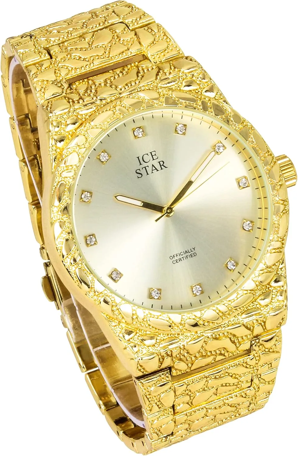 Techno Pave Men's 45mm Nugget Watch with Diamond Accent Dial
