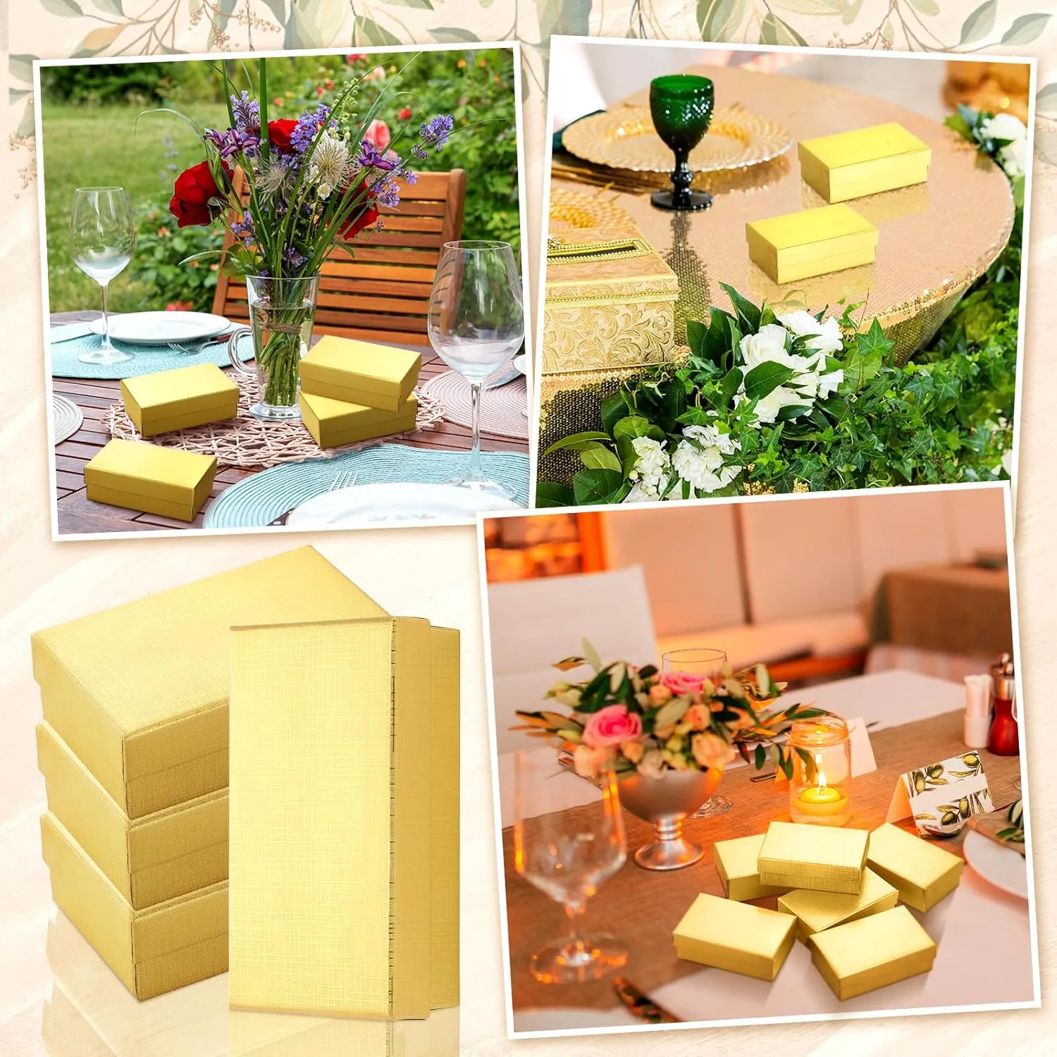 Tenceur 100 Pcs Jewelry Gift Boxes Bulk Kraft Jewelry Cardboard Boxes for Necklace Earring Bracelet Storage Package Display
