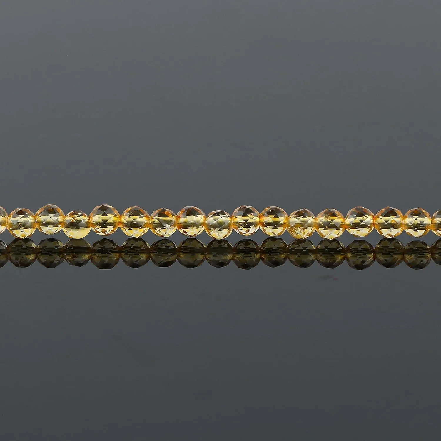 TGH Natural Citrine Beads Bracelet Micro Faceted 3-3.5 Beads Gemstones Jewelry For Her, Birthstone, Gold Plated Chain 8 inch, Valentine Day Gift (Citrine)