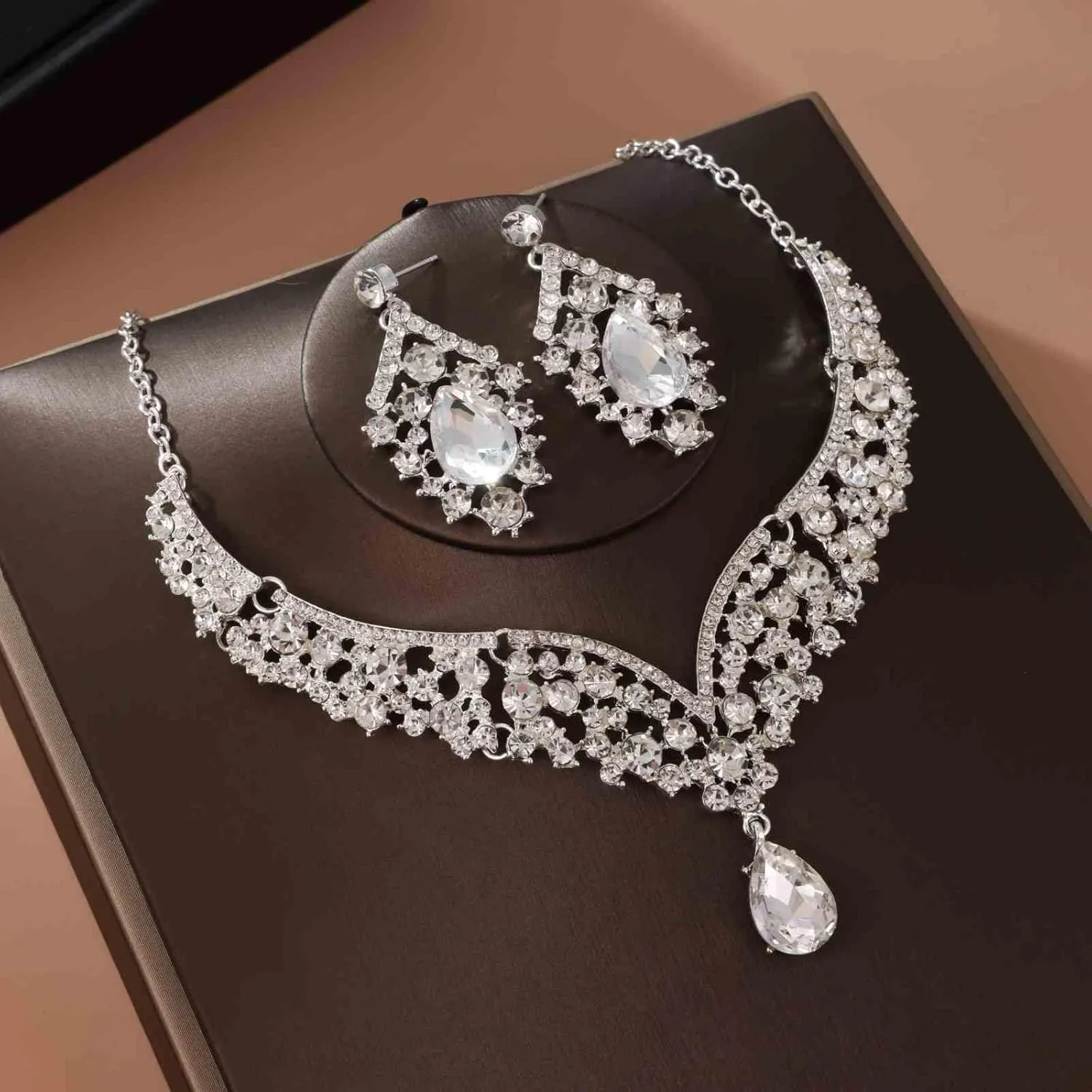 Tiaras Crown And Jewelry Sets for women,Tiaras Earrings and Necklace for Wedding, Birthday,Rhinestone Crystal Bridal Jewelry Sets for Costume Birthday Party Prom(A1)