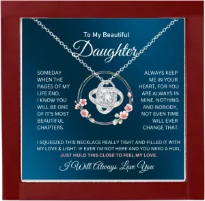 To My Daughter Necklace From Dad With Heartfelt Message, Daughter Birthday Present From Dad, Jewelry Gifts For Graduation for Her From Mom or Daddy, 14K Pendant