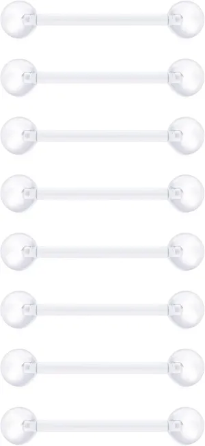 TOKRING Clear Nose Rings Studs Piercing Set Septum Lip Cartilage Tongue Rook Daith Ear Industrial Nipple Belly Piercing Jewelry for Work Surgery