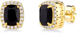 TOPGRILLZ Square Stud Corloful Earrings Rectangle 5A  Cubic Zirconia 14K Gold Plated Multiple Colors Big Square Stud Earrings Jewelry For Men Women