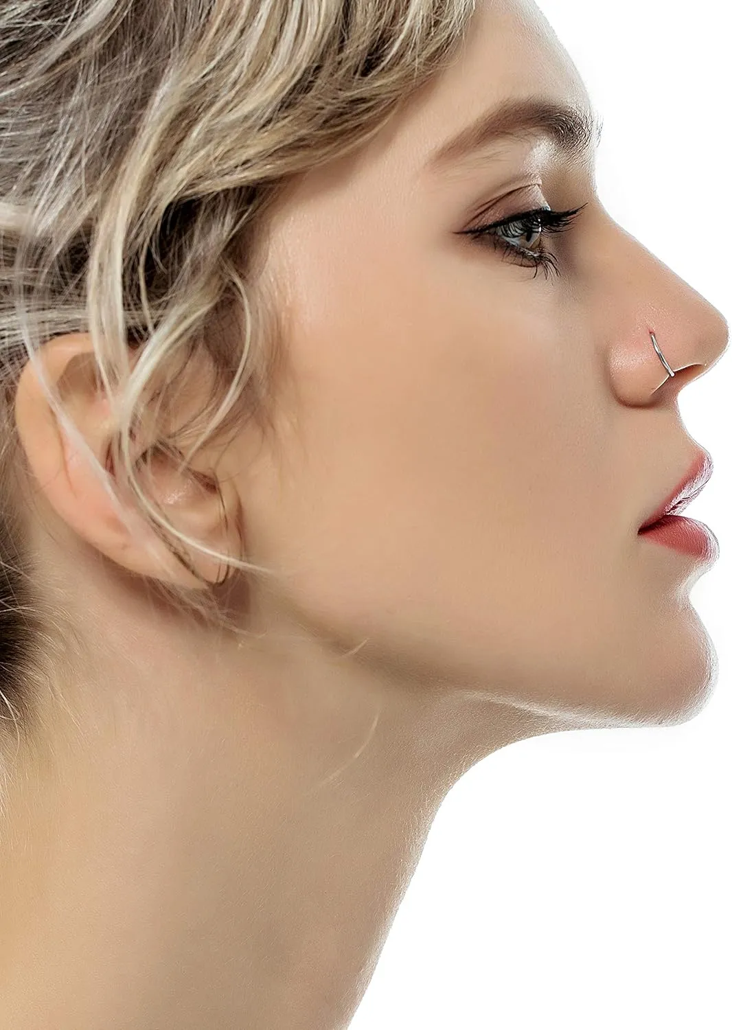 Tornito 100Pcs Bone Nose Studs Stainless Steel Multicolor Cubic Zirconia Nose Rings Stud Hoop Tragus Cartilage Nose Ring Labret Nose Piercing Pin Jewelry for Women Men 1.5mm 2mm 2.5mm 20G 22G