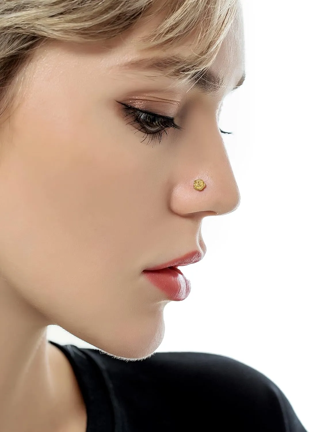 Tornito 20G 20Pcs Stainless Steel Nose Bone L Shaped Screw Studs Rings CZ Nose Ring Labret Nose Piercing Jewelry for Men Women (A1:20Pcs)