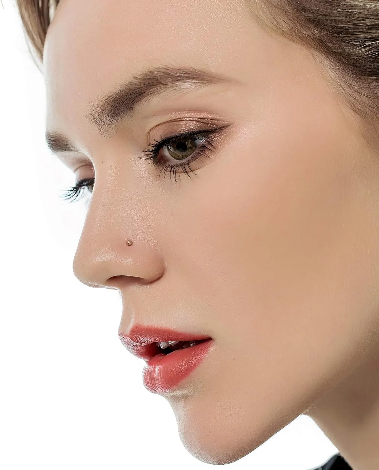 Tornito 20G 20Pcs Stainless Steel Nose Bone L Shaped Screw Studs Rings CZ Nose Ring Labret Nose Piercing Jewelry for Men Women (A1:20Pcs)