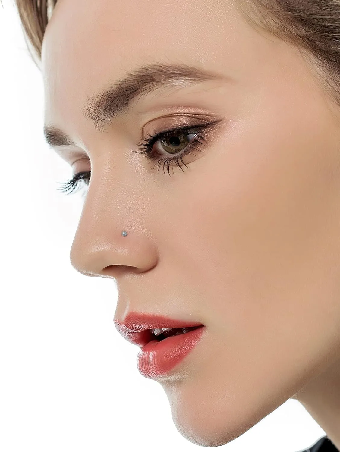 Tornito 20G 20Pcs Stainless Steel Nose Bone L Shaped Screw Studs Rings CZ Nose Ring Labret Nose Piercing Jewelry for Men Women (A1:20Pcs)